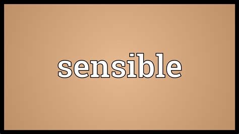 Sensible Meaning   YouTube