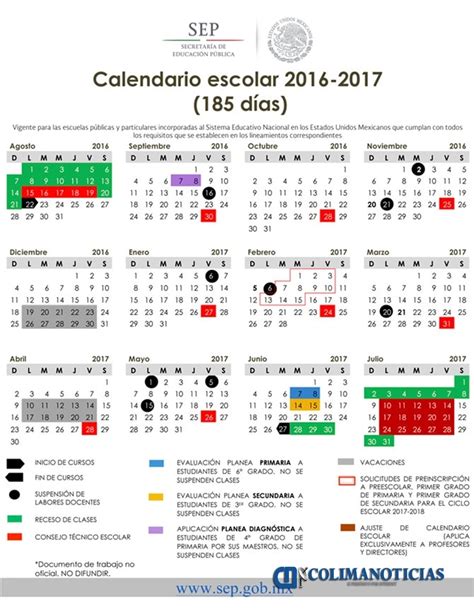 SEP publica dos calendarios escolares para el ciclo ...