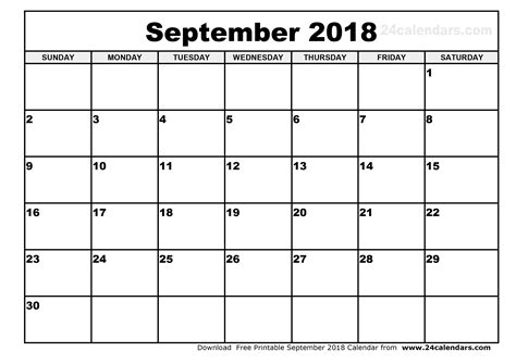 September 2018 Calendar Canada | yearly printable calendar