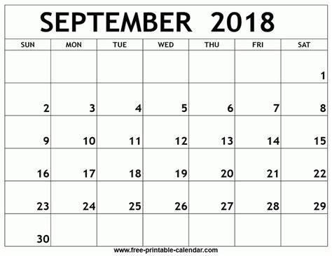 September 2018 calendar printable | 2019 2018 Calendar ...
