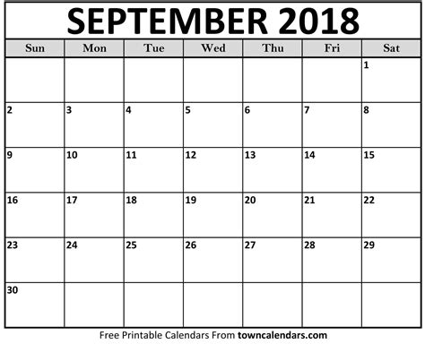 September 2018 Calendar – FREE DOWNLOAD | Cheetah Template