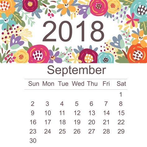 September 2018 Calendar | September 2018 Printable ...