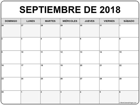 septiembre de 2018 calendario gratis | Calendario de