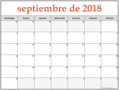 septiembre de 2018 calendario gratis | Calendario de