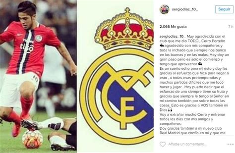 Sergio Díaz confirma su fichaje por el Real Madrid ...