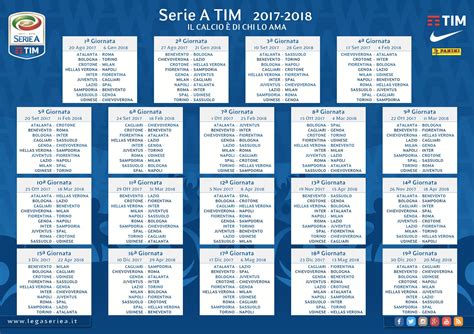 Serie A : Scarica il calendario stagione 2017/2018 ...