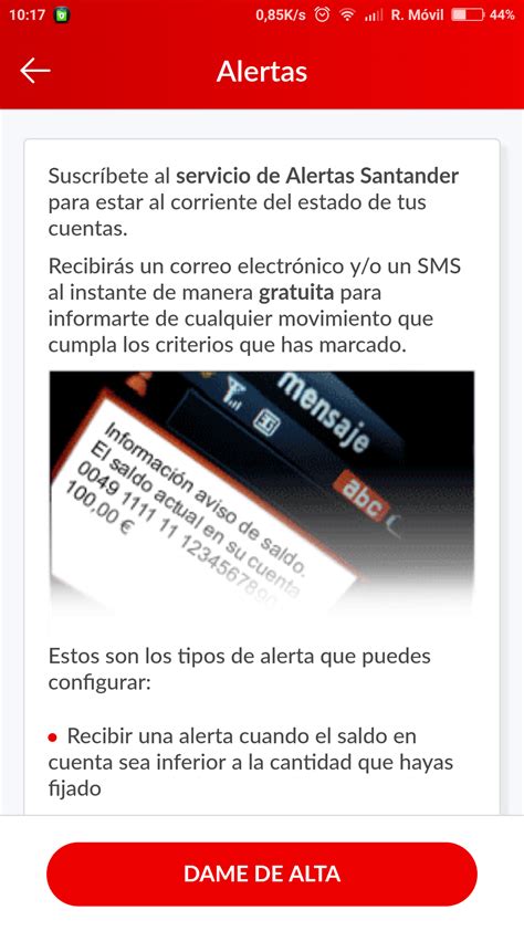 Servicio de Alertas Banco Santander   Rankia