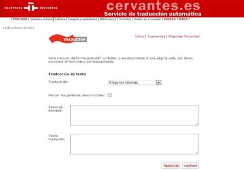 Servicio de traducción automática del Instituto Cervantes ...