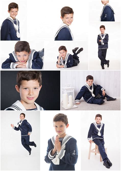Sesion de fotos de niño con el traje de primera comunion ...
