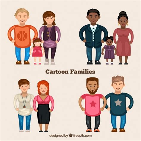 Set de dibujos familias diversas | Descargar Vectores gratis