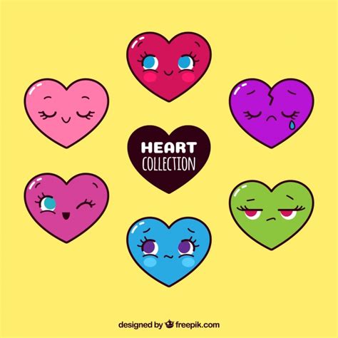 Set de personajes de corazones de colores | Descargar ...