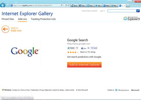 Set Google as Default Search Engine in Internet Explorer 10