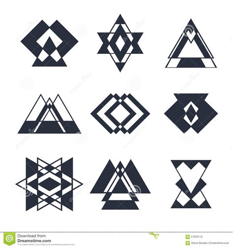 Set Of Abstract Geometric Elements, Trendy Hipster Logo ...