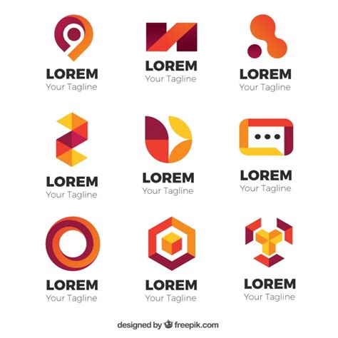 Set of abstract modern logos Vector | Free Download