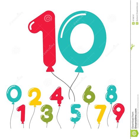 Set Of Birthday Party Balloon Numbers Stock Vector   Image ...