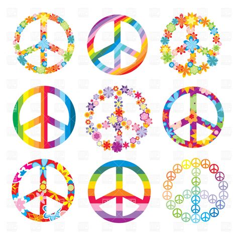 Set of cute peace symbols, 20331, Signs, Symbols, Maps ...