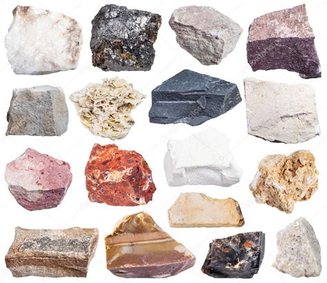 set of sedimentary rock specimens — Stock Photo © vvoennyy ...