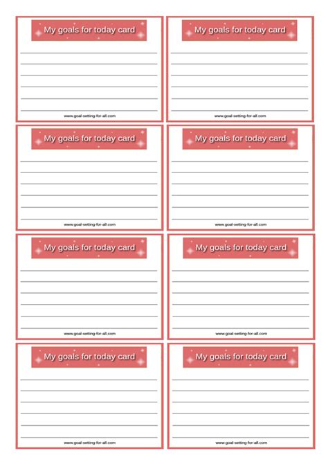 Set your goal today cards  Download PDF for free