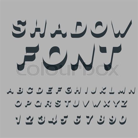 Shadow font. Set of letters of drop shadow. 3D letters of ...