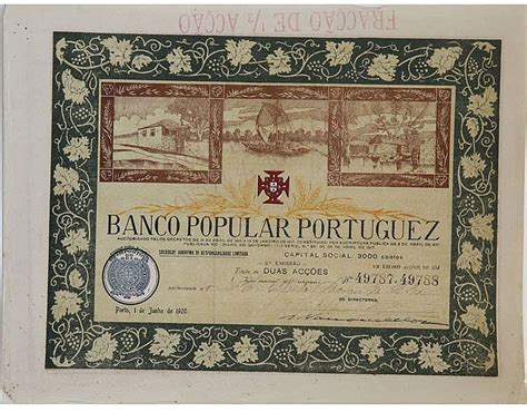 Share   Banco Popular Portuguez   50$00 1920