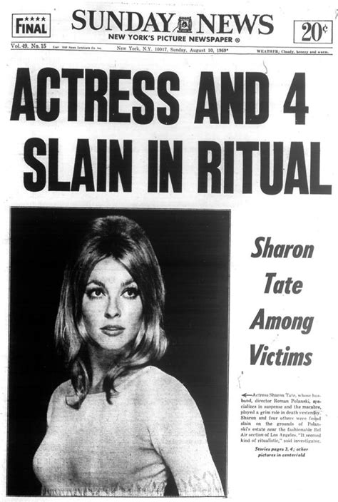 Sharon Tate and four others were killed in 1969   NY Daily ...
