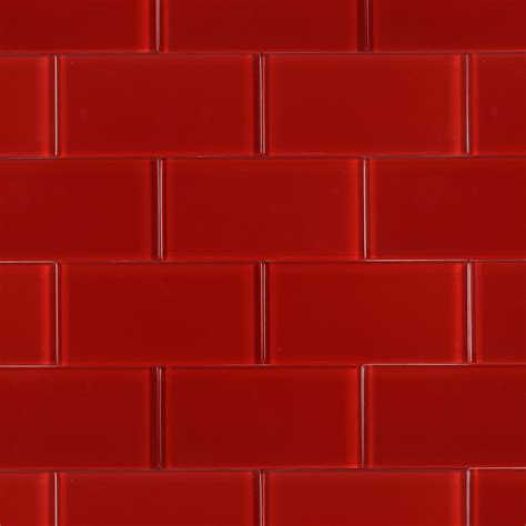 Shop For Loft Cherry Red Polished 3x6 Glass Tile at ...