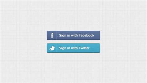 Sign in With Facebook / Twitter Buttons  Psd