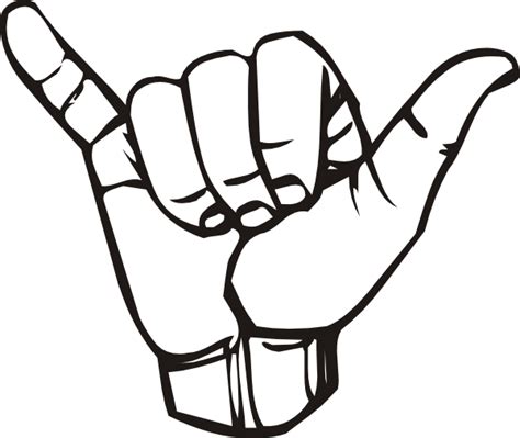 Sign Language Y Hang Loose Clip Art at Clker.com   vector ...
