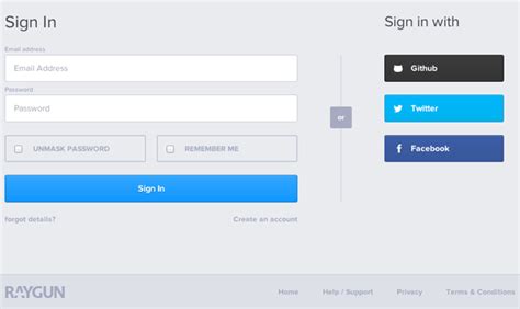 Sign up & log in with Github, Twitter and Facebook ...