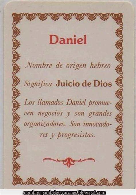 SIGNIFICADO DEL NOMBRE DANIEL   NOMBRES BÍBLICOS : NOMBRES ...