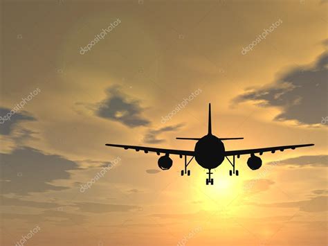 silueta de aviones volando — Fotos de Stock © design36 ...