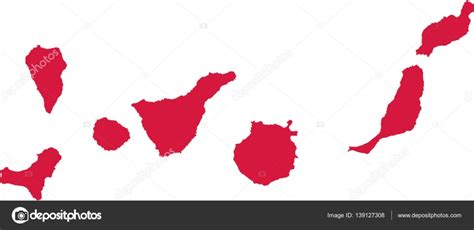 Silueta del mapa de las Islas Canarias — Vector de stock ...