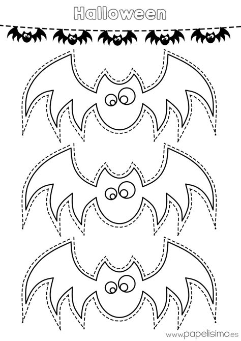 Siluetas de murciélagos para colorear y recortar   PAPELISIMO