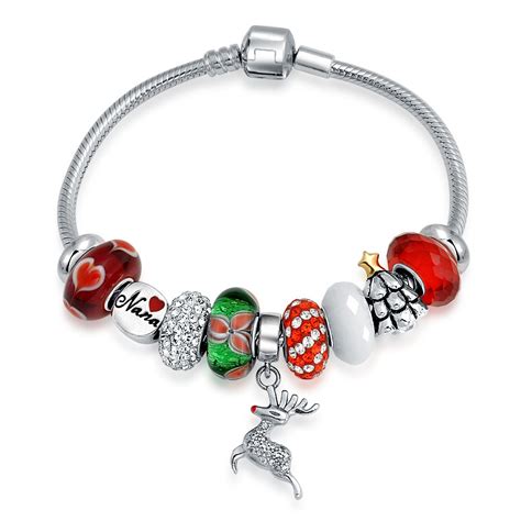 Silver Reindeer Nana Christmas Charm Bracelet Pandora ...
