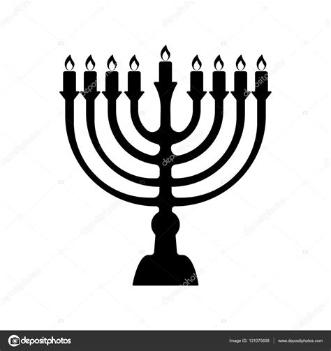 Símbolo de la menorá del judaísmo. Ilustración, aislado ...