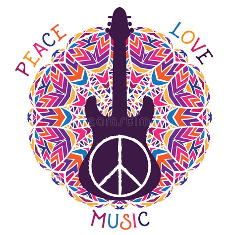 Símbolo De Paz Del Hippie Paz, Amor, Muestra De La Música ...