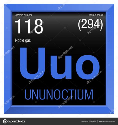 Símbolo de Ununoctio. Elemento número 118 de la tabla ...