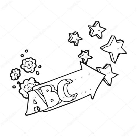 símbolo do Abc de preto e branco dos desenhos animados ...