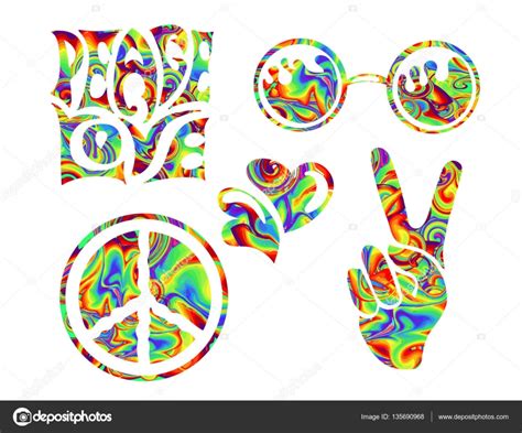 símbolo hippie retrô — Vetores de Stock © YulianaS #135690968
