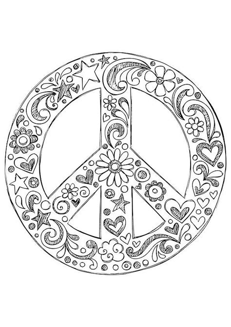 Simple and Attractive Free Printable Peace Sign Coloring ...