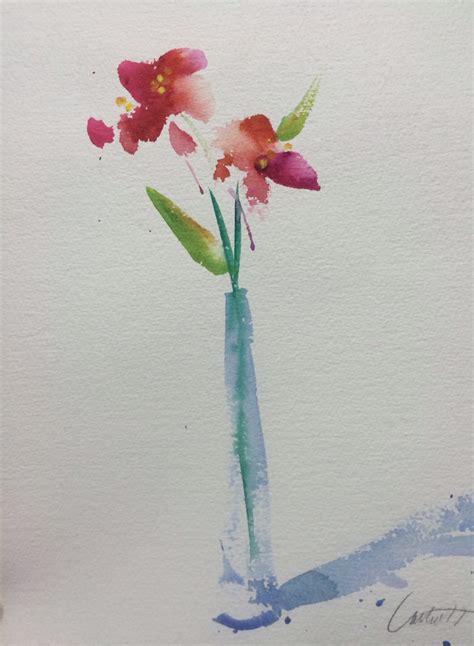 Simple Flowers Watercolor Painting