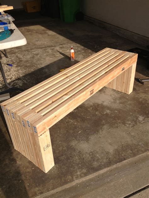 Simple Idea Of Long Diy Patio Bench Concept Made Of Wooden ...