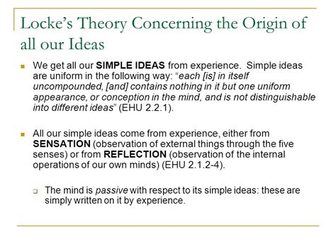 Simple Ideas in John Locke’s ‘Essay Concerning Human ...