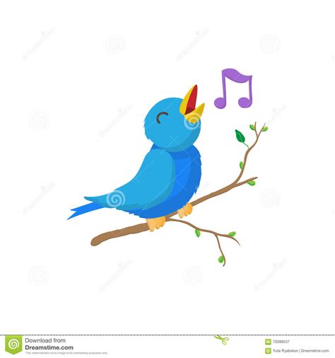Singing Bird Icon, Cartoon Style Stock Vector   Image ...