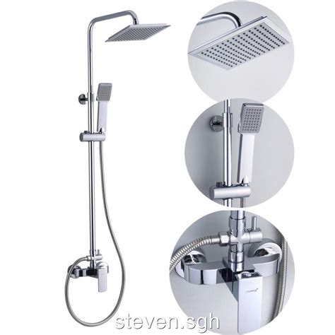 Single Handle Bathroom Rain Shower Faucet Mixer Valve Set ...