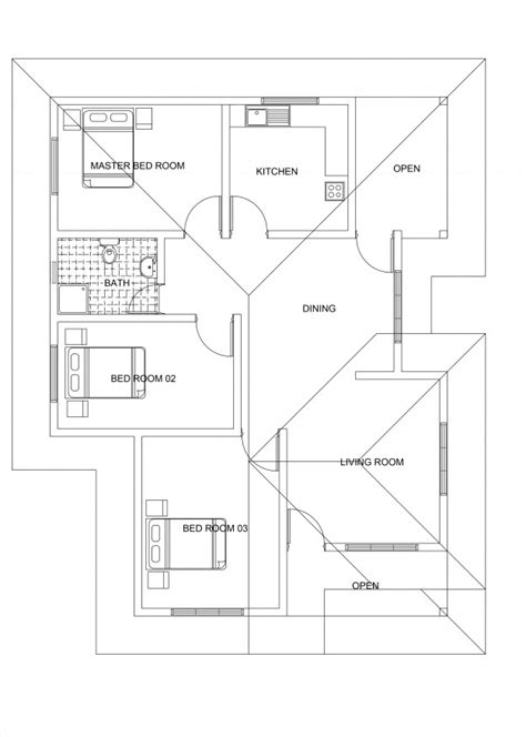 single story three bedroom house plan free downlod