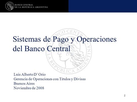 Sistemas de Pago y Operaciones del Banco Central   ppt ...