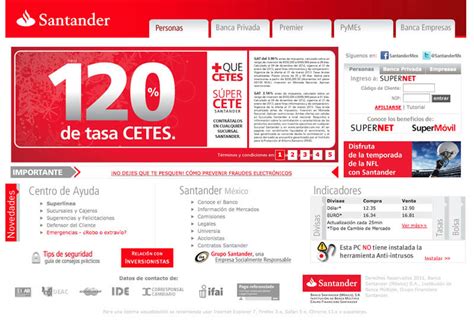 Sitio Oficial de Santander   www.santander.com.mx
