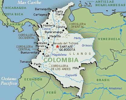 Situacion geografica y politica de Colombia