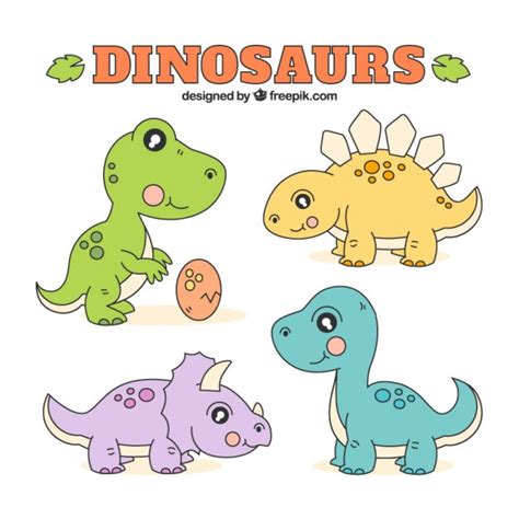 Sketches babies dinosaurs Vector | Free Download
